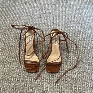 Steve Madden Tan Lace-Up Heels